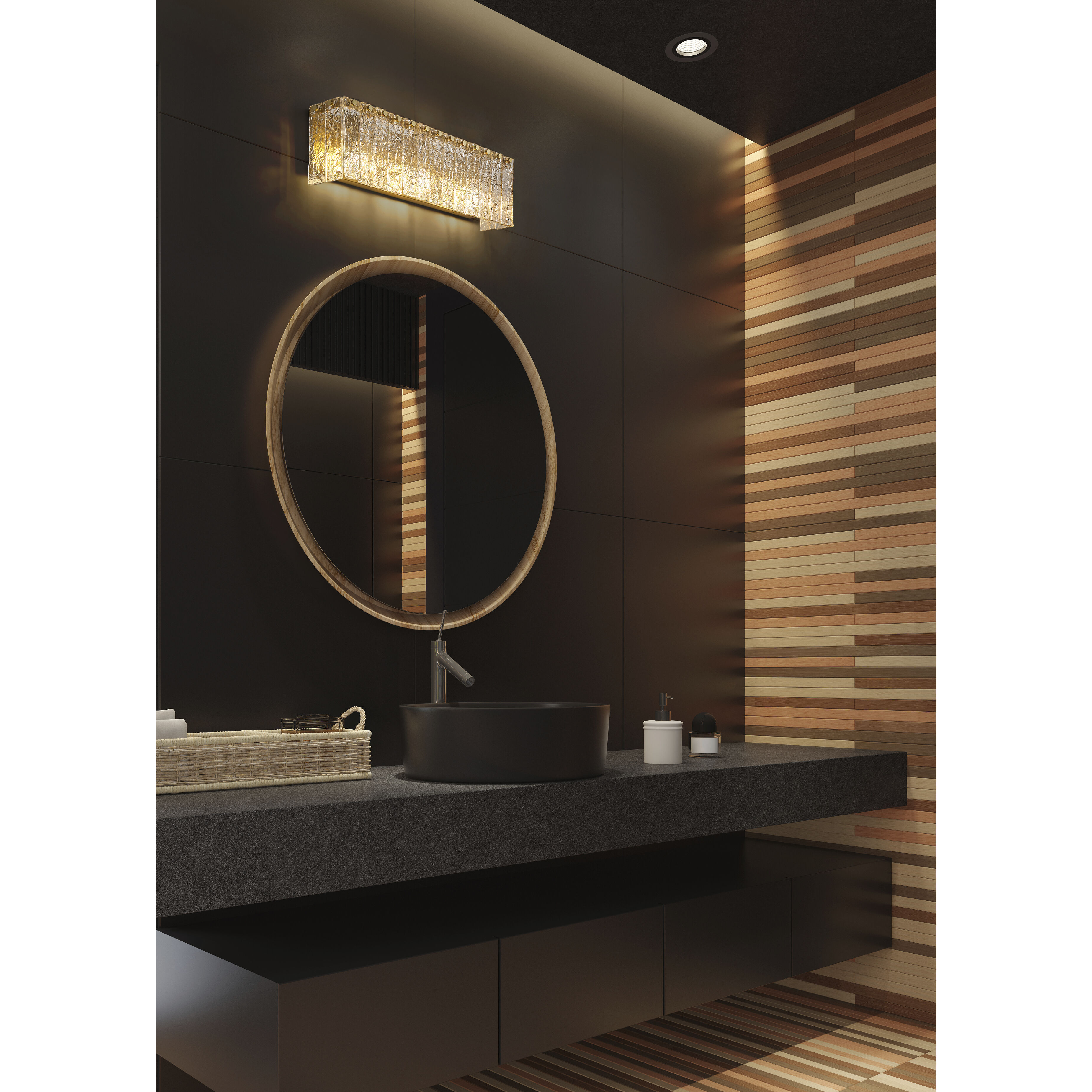Glacier 3 Light 24 inch Modern Gold Vanity Wall Light