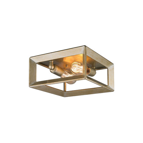 Smyth 2 Light 12 inch White Gold Flush Mount Ceiling Light, Damp