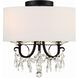 Othello 3 Light 14 inch Matte Black Semi Flush Ceiling Light