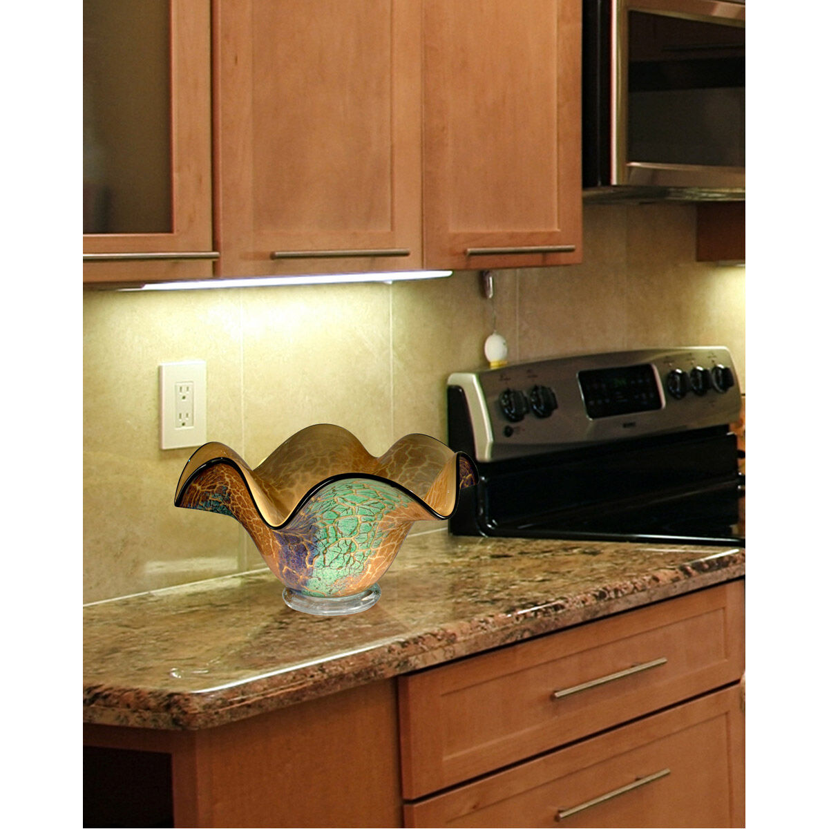 Evelyn 16 X 9 inch Blown Art Glass Bowl