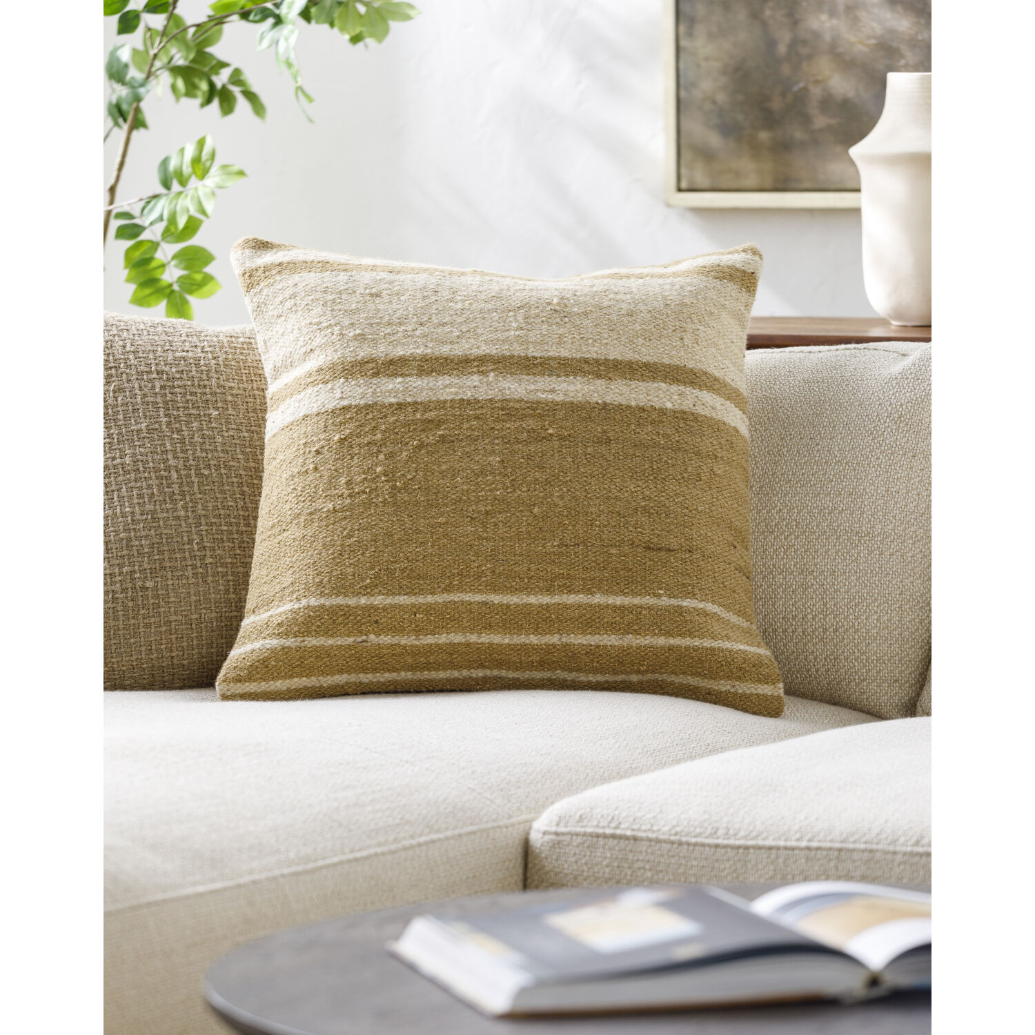 Patrick 18 X 18 inch Light Brown / Beige Accent Pillow