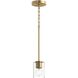 Replay 1 Light 3.88 inch Brushed Gold Mini-Pendant Ceiling Light
