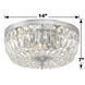 Waltham 3 Light 14 inch Polished Chrome Flush Ceiling Light in Clear Hand Cut