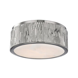 Crispin LED 9 inch Polished Nickel Flush Mount Ceiling Light, Spanish Alabaster, Small