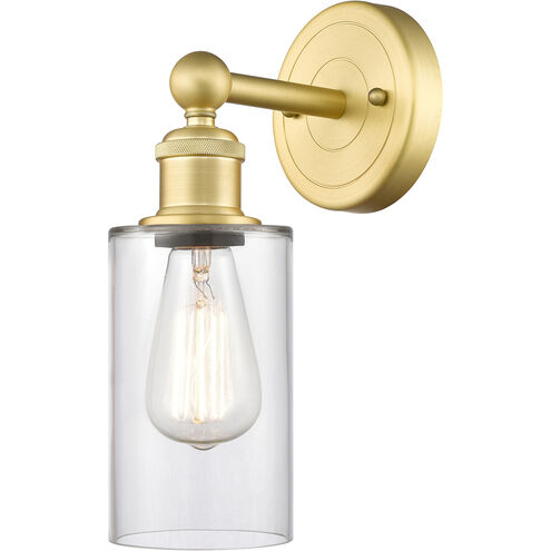 Clymer Sconce Wall Light in Satin Gold, Clear