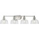 Singleton 4 Light 36 inch Brushed Nickel Bath Vanity Wall Light