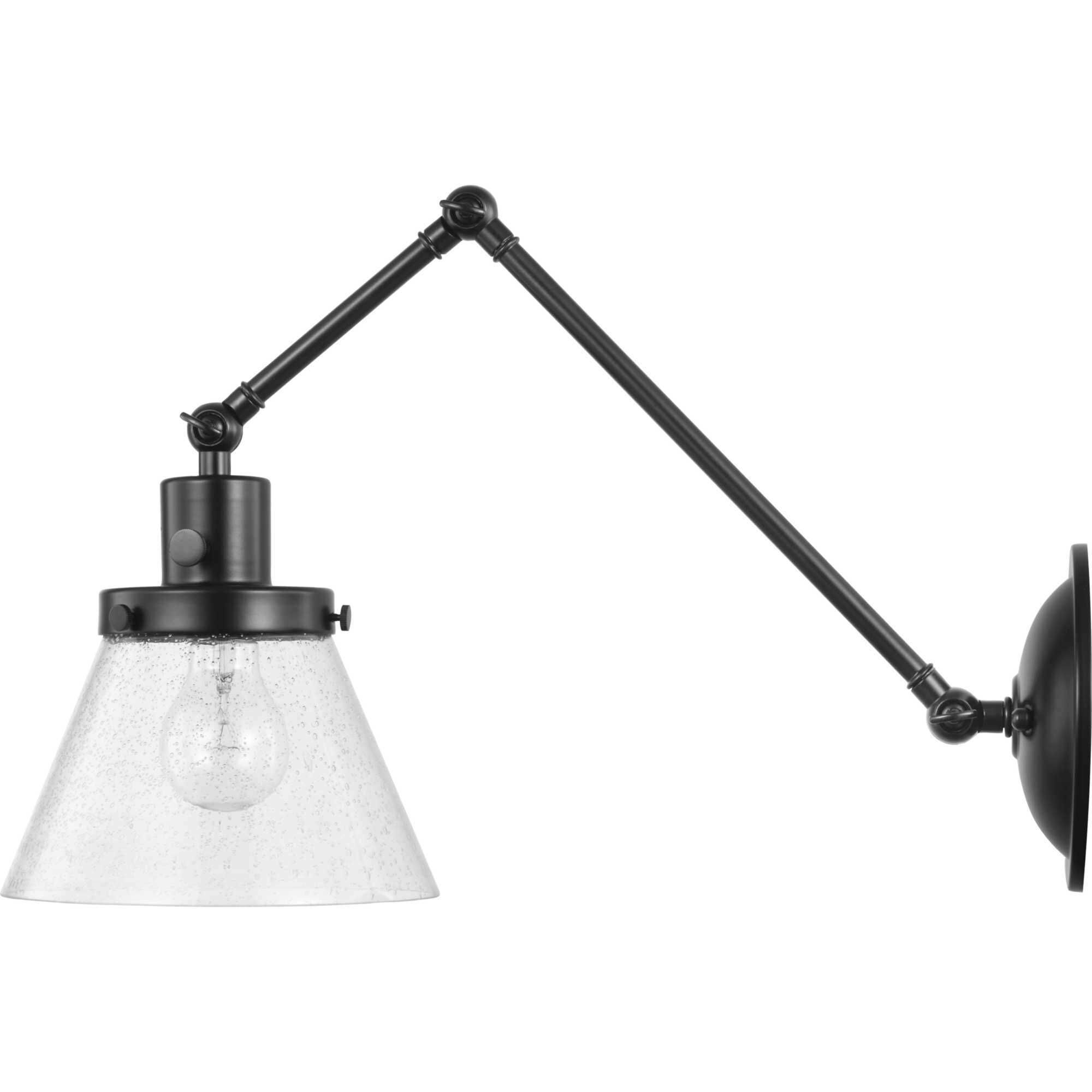 Hinton 18 inch 60.00 watt Matte Black Swing Arm Wall Light