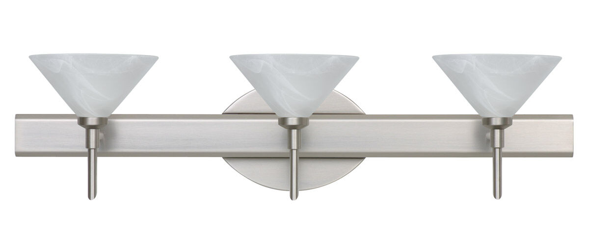 Kona LED 23 inch Satin Nickel Vanity Lighting Wall Light in Marble Glass
