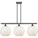 Ballston Large Farmhouse Rope LED 36 inch Oil Rubbed Bronze Island Light Ceiling Light in White Glass with White Rope, Ballston