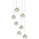 Crystal Bud 7 Light 19 inch Contemporary Silver Leaf Multi-Drop Pendant Ceiling Light