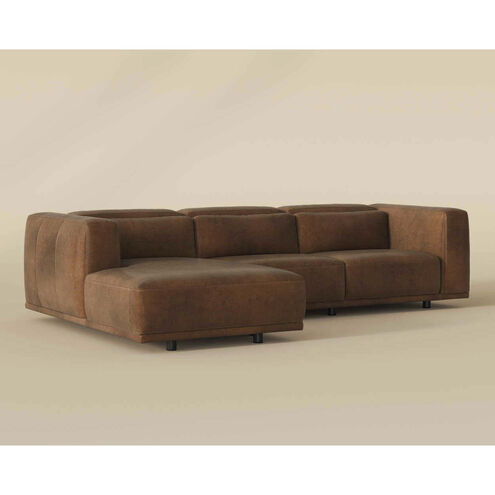 Beau Lucia Tobacco Leather Sofa Chaise