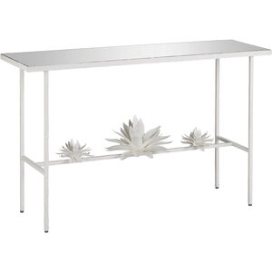 Sisalana 50.25 inch Yeso Blanco and Mirror Console Table, Marjorie Skouras Collection