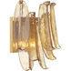 Regent Wall Sconce Wall Light in Amber Crackled Glass
