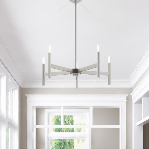 Copenhagen 5 Light 25 inch Brushed Nickel Chandelier Ceiling Light