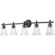 Belle 5 Light 42 inch Matte Black Bath Vanity Light Wall Light