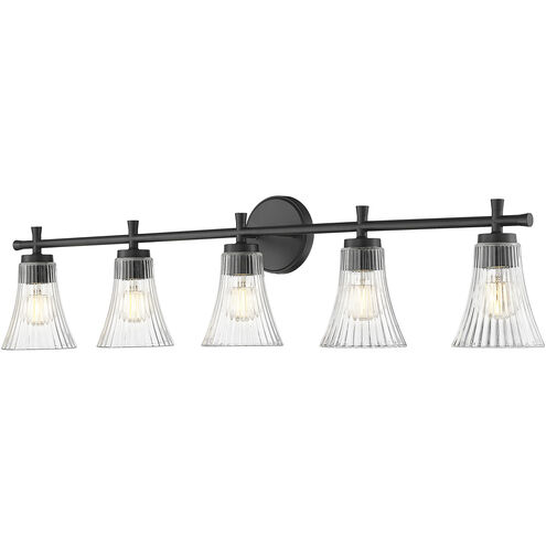 Belle 5 Light 42 inch Matte Black Bath Vanity Light Wall Light
