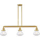 Franklin Restoration Olean 3 Light 39 inch Satin Gold Island Light Ceiling Light in Clear Glass, Franklin Restoration