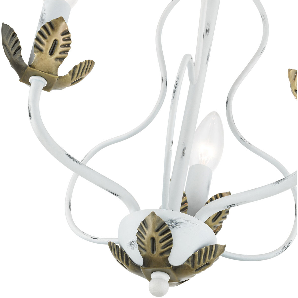 Katarina 3 Light 13 inch Antique White with Antique Brass Accents Chandelier Ceiling Light