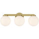 Ardeva 3 Light 22 inch Vintage Brass Bathroom Vanity Light Wall Light
