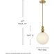 Opalite 1 Light 9.5 inch Lacquered Brass Convertible Pendant Ceiling Light