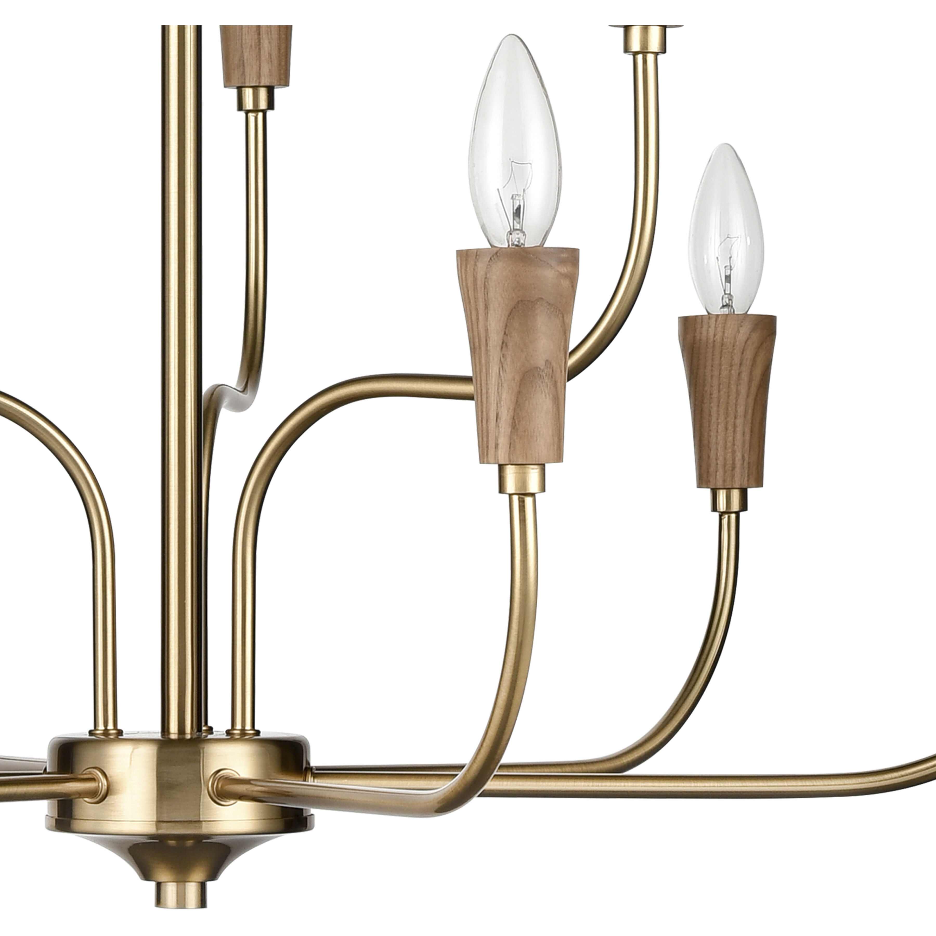 Inga 9 Light 29 inch Brass with Natural Chandelier Ceiling Light