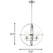 Alturas 3 Light 19 inch Brushed Nickel Chandelier Ceiling Light