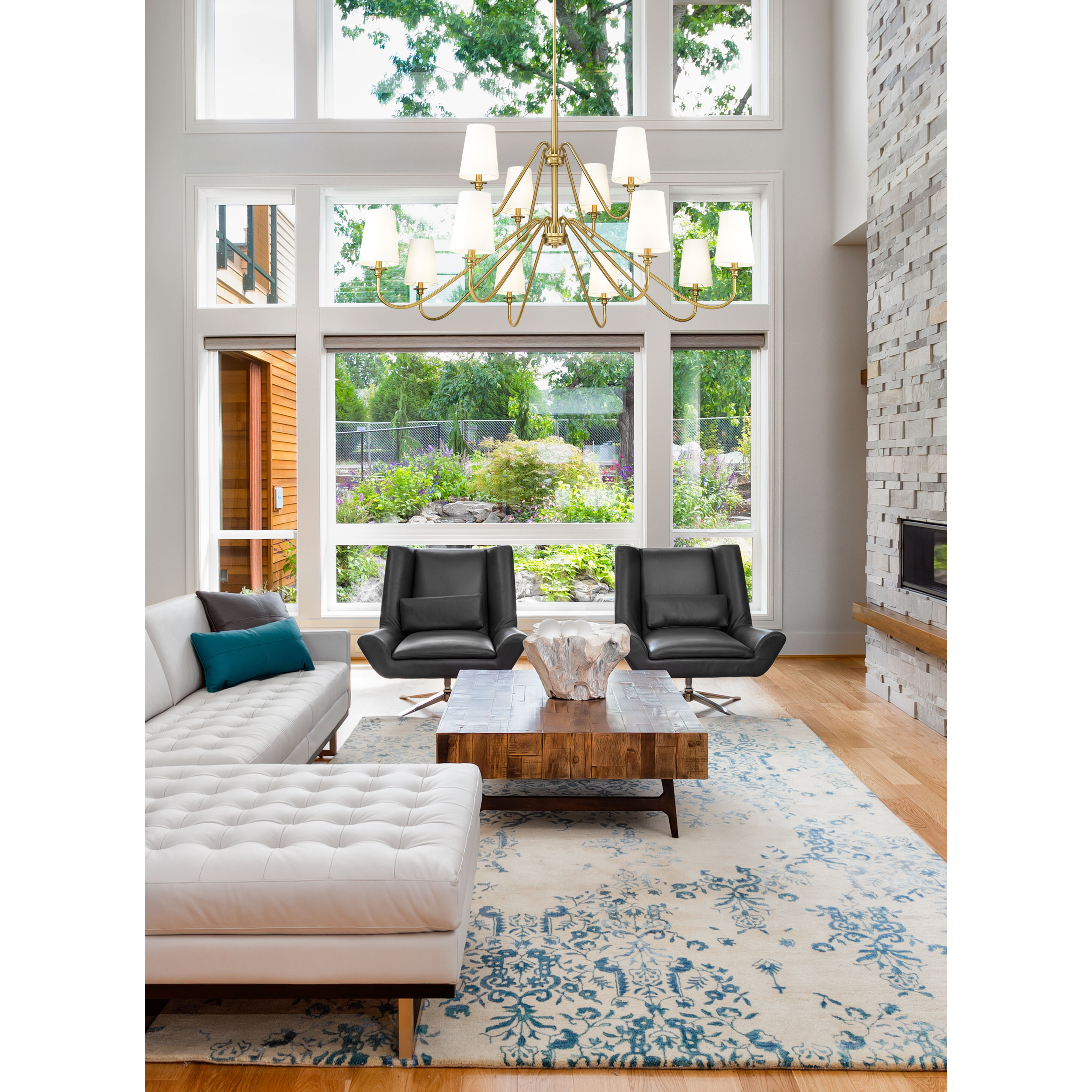 Gianna 12 Light 60.25 inch Modern Gold Chandelier Ceiling Light