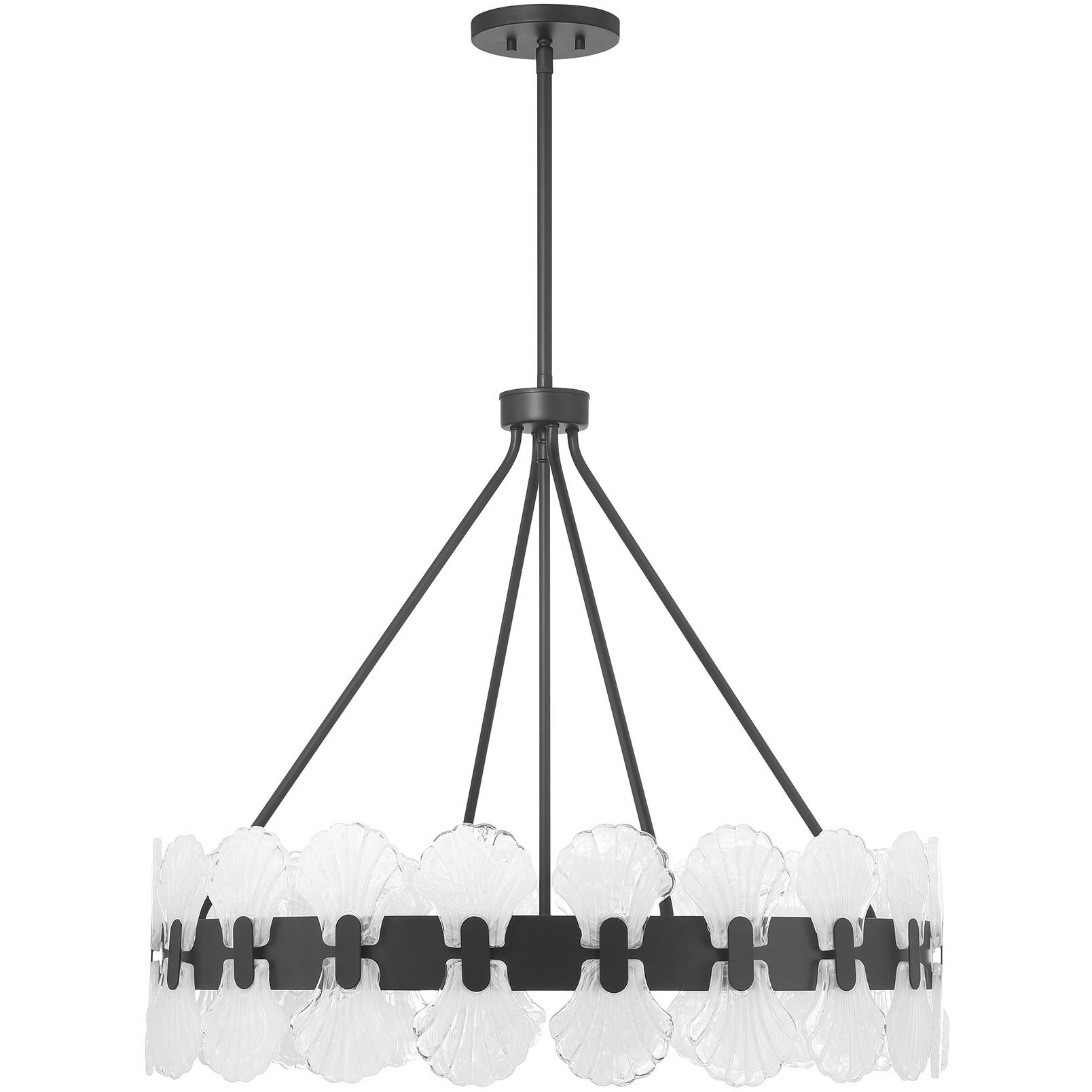 Bancroft 6 Light 30 inch Matte Black Chandelier Ceiling Light