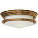 Hadley 2 Light 12 inch Brushed Bronze Indoor Flush Mount Ceiling Light in White