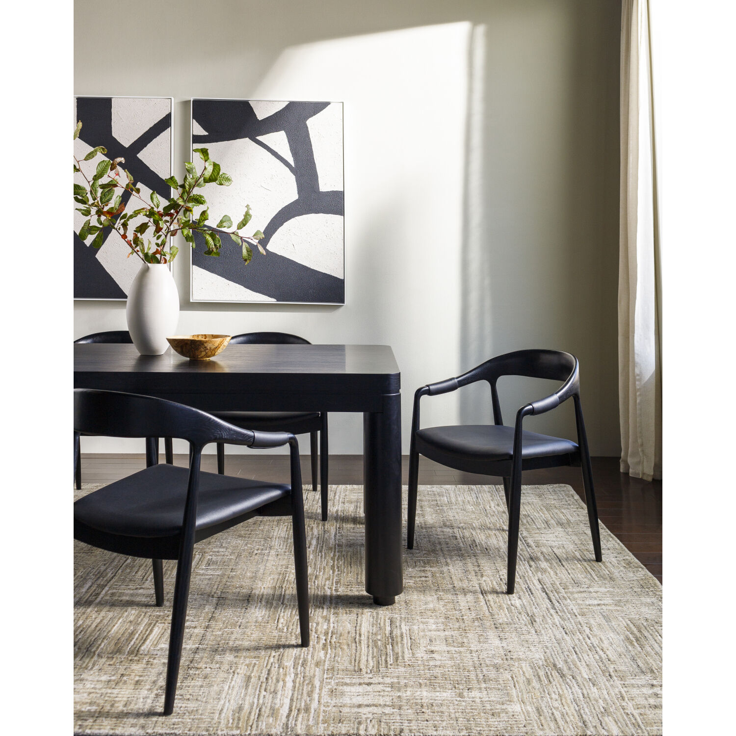 Lucknow 108 X 72 inch Ash / Sage Handmade Rug in 6 x 9