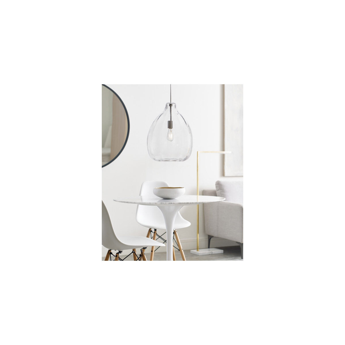 Harper 1 Light 16 inch Natural Brass Pendant Ceiling Light in Incandescent, Clear Glass