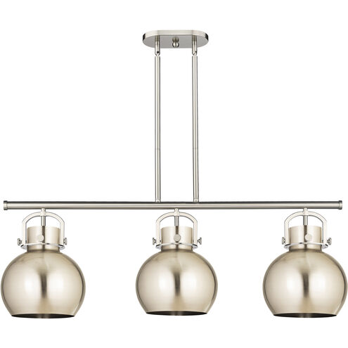 Newton Sphere 3 Light 42 inch Satin Nickel Island Light Ceiling Light