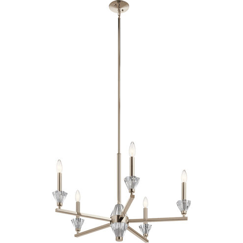 Calyssa 5 Light 28 inch Polished Nickel Chandelier 1 Tier Medium Ceiling Light, Medium