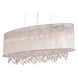 Beverly Dr. 6 Light 14 inch Silver Silk String Chandelier Ceiling Light, Convertible to Flush Mount