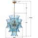 Abigail 13 Light 22.25 inch Aged Brass Chandelier Ceiling Light in Blue