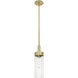 Claverack 1 Light 5 inch Brushed Brass Pendant Ceiling Light in Clear Glass