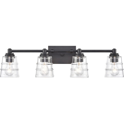 Pulsate 4 Light 30.25 inch Matte Black Vanity Light Wall Light