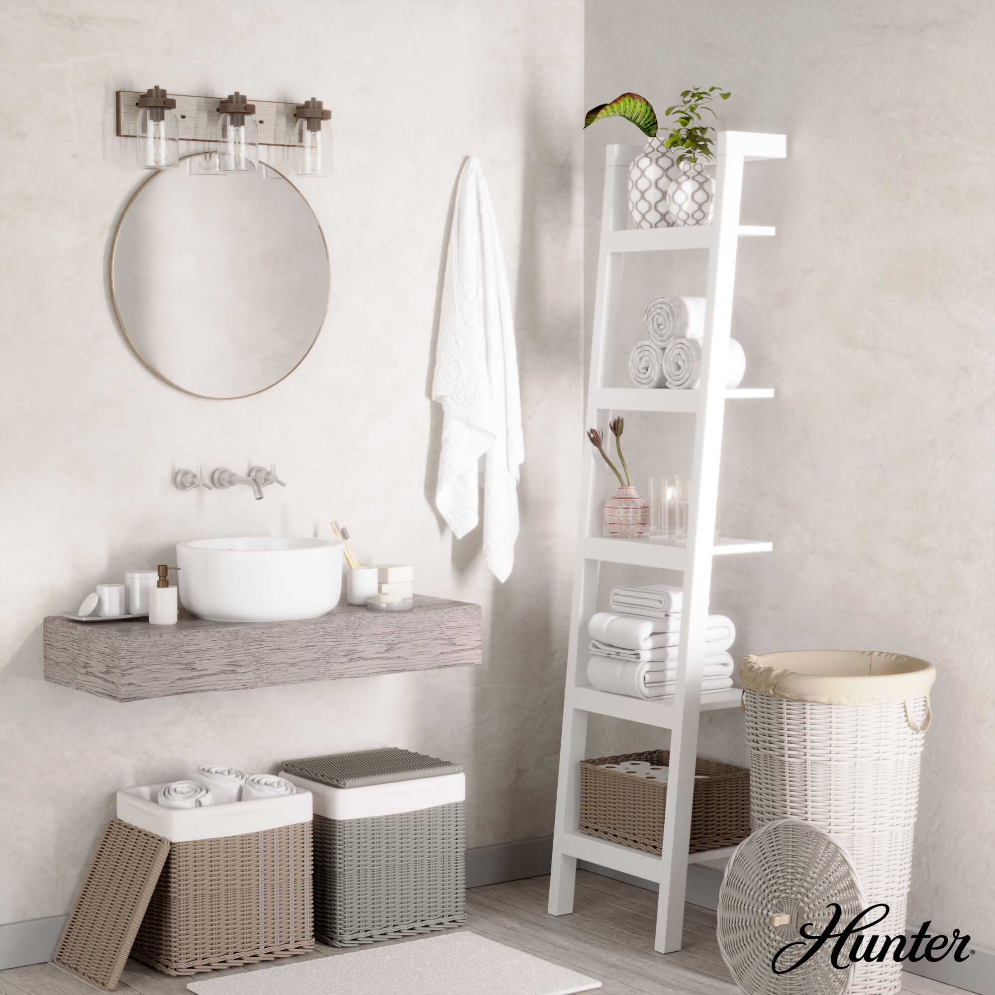 Devon Park 3 Light 24 inch Onyx Bengal and Barnwood Vanity Light Wall Light