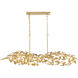 Broche 6 Light 50.5 inch Antique Gold Linear Chandelier Ceiling Light