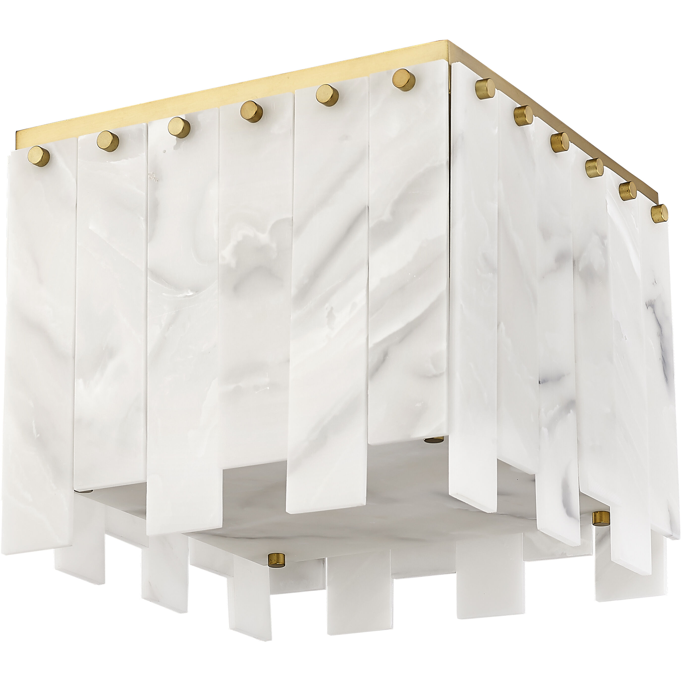 Viviana 4 Light 13.25 inch Rubbed Brass Flush Mount Ceiling Light