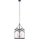 Quatrefoil 4 Light 13.25 inch Blue and Gold Lantern Pendant Ceiling Light