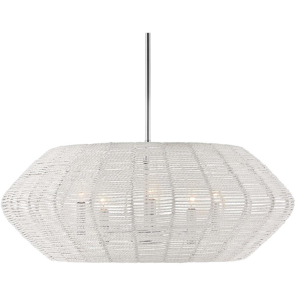 Lisa McDennon Luca 5 Light 28 inch Polished Chrome Indoor Chandelier Ceiling Light, Convertible to Semi-Flush