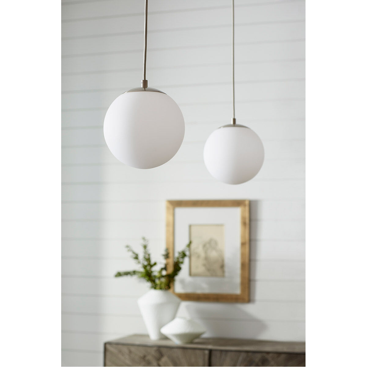 Luna LED 8 inch Satin Nickel Pendant Ceiling Light in 3000K