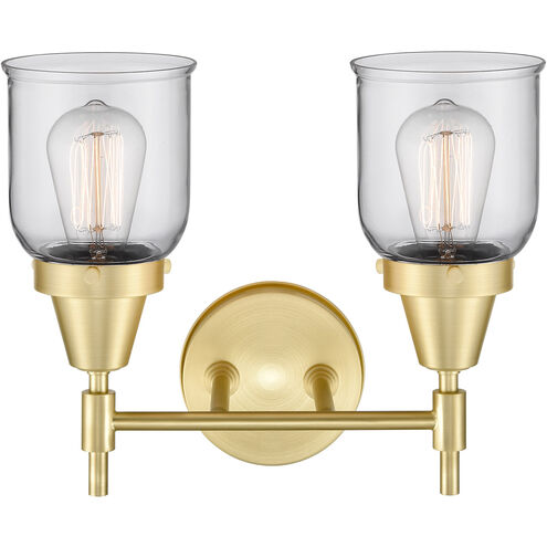 Caden 2 Light 14 inch Satin Brass Bath Vanity Light Wall Light in Clear Glass