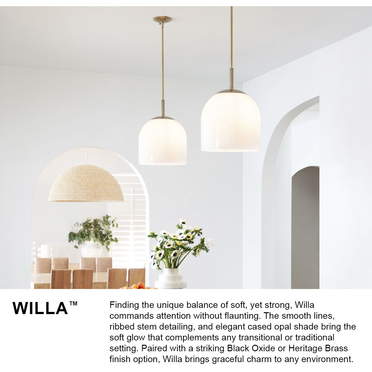 Willa 1 Light 12 inch Black Oxide Pendant Ceiling Light, Semi-flush Mount