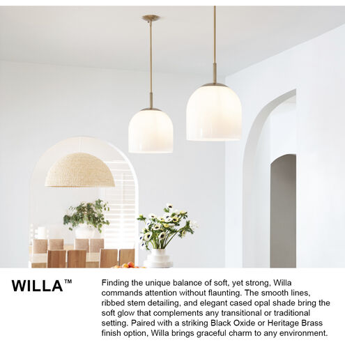 Willa LED 12 inch Black Oxide Pendant Ceiling Light, Semi-flush Mount