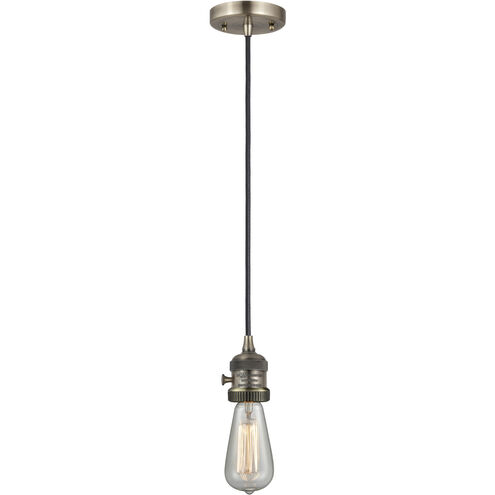 Franklin Restoration Bare Bulb LED 2 inch Antique Brass Mini Pendant Ceiling Light