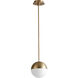 Mondo LED 8 inch Aged Brass Pendant Ceiling Light