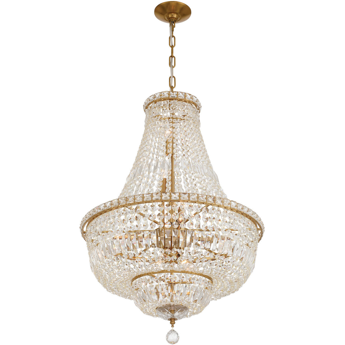 Roslyn 9 Light 22 inch Aged Brass Chandelier Ceiling Light