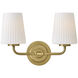 McKenna 2 Light 15 inch Lacquered Brass Vanity Light Wall Light, Small